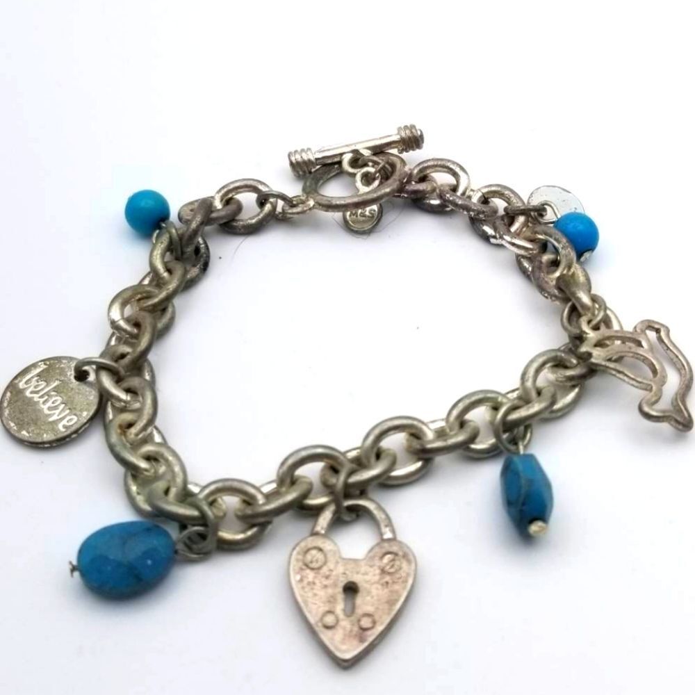 Love comes softly charm heart lock bracelet‎ B0537